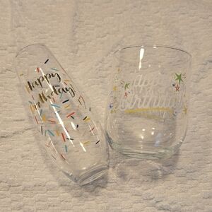Happy Birthday Glass Set with Colorful Accents